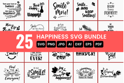 Happiness SVG Bundle | Inspirational SVG | Happy SVG | Happiness Mug |