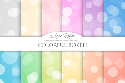 Colorful Bokeh Digital Paper
