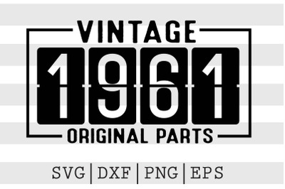 Vintage 1961 Original Parts SVG