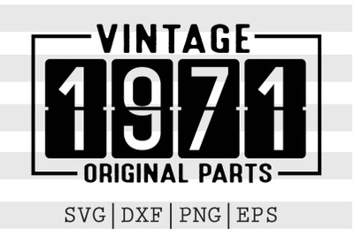 Vintage 1971 Original Parts SVG