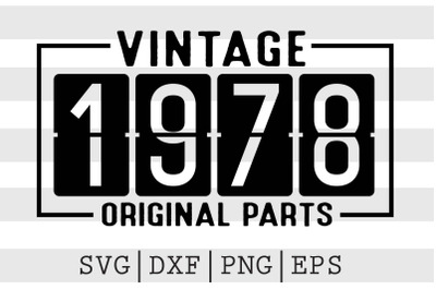 Vintage 1978 Original Parts SVG