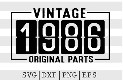 Vintage 1986 Original Parts SVG