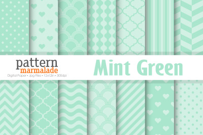 Mint Green Seamless Pattern Digital Paper - S1013