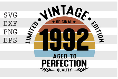 Vintage 1992 Aged to Perfection SVG