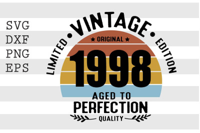 Vintage 1998 Aged to Perfection SVG