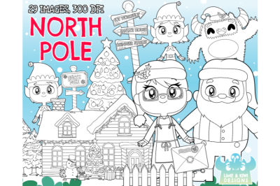North Pole Digital Stamps - Lime and Kiwi Designs
