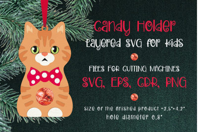 British Cat Christmas Ornament Template SVG