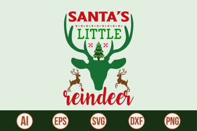 santas little reindeer svg cut file