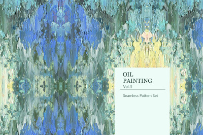 Blue Oil Painting Seamless Patterns