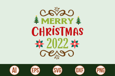 merry christmas 2022 svg cut file