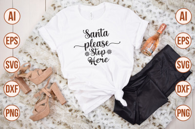 santa please stop here svg cut file