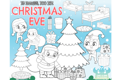 Christmas Eve Digital Stamps - Lime and Kiwi Designs