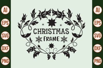 Christmas frame svg cut file