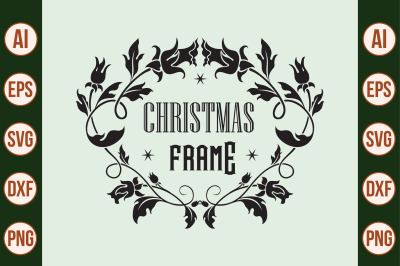 Christmas frame svg cut file