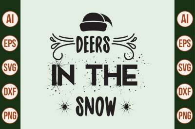 Deers in the Snow svg cut file