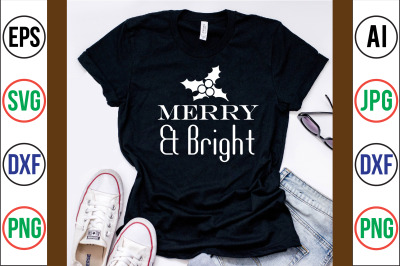 Merry &amp; Bright svg cut file