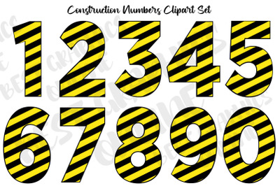 Yellow and Black Construction Numbers