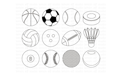 Sports Balls-Digital Stamp (LES.DS26)