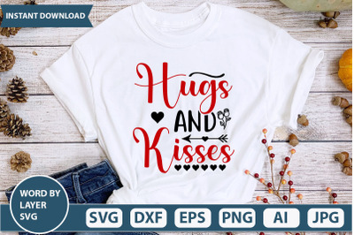 hugs and kisses svg design