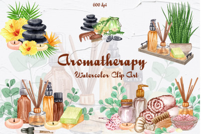 Aromatherapy Watercolor Clipart