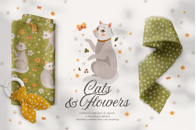 Cats &amp; Flowers. Kids collection