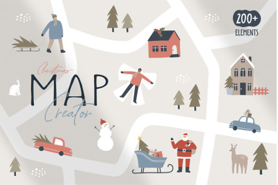 Modern Christmas Cards &amp; Map Creator
