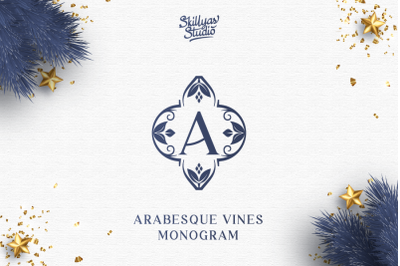 Arabesque Vines Monogram Font - Lettered Frames