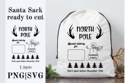 Santa Sack SVG and PNG, Christmas Santa Bag SVG