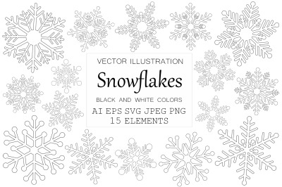 Snowflakes coloring. Snowflakes SVG. Snowflakes graphics