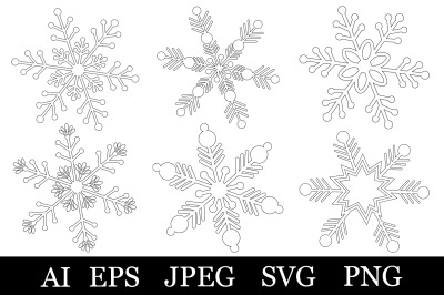 Snowflakes coloring. Snowflakes SVG. Snowflakes graphics