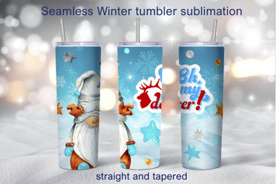 Christmas gnome tumbler sublimation design Winter tumbler