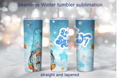 Christmas gnome tumbler sublimation design Winter tumbler