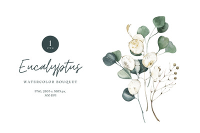 Watercolor Eucalyptus Bouquet
