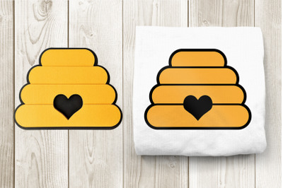 Beehive with Heart | SVG | PNG | DXF | EPS