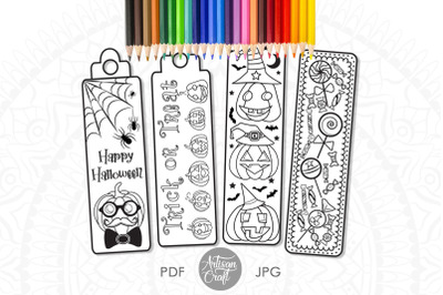 Halloween bookmark for kids coloring