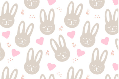 bunny seamless pattern white