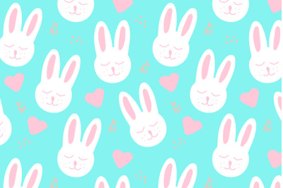 easter bunny seamless pattern blue