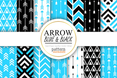Arrow Blue And Black Digital Paper - S0703