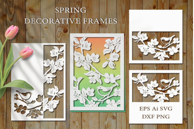 Spring decorative frames. Cutting file