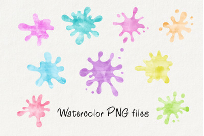 Watercolor paint splatter clipart