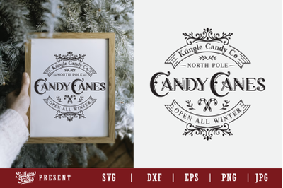 Candy Canes SVG, DXF, EPS, PNG Cut File for Christmas signs