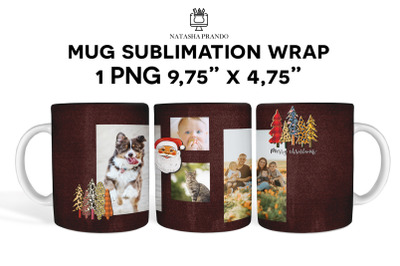 Santa Mug Sublimation, Photo Mug Wrap