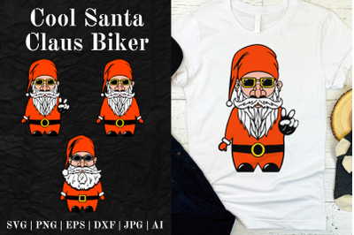 6 Christmas Biker Santa SVG bundle, cut file