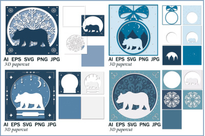 3D greeting card&2C; Bear&2C; papercut