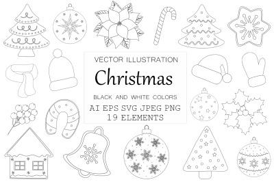 Christmas coloring. New Year coloring. Christmas SVG. Winter