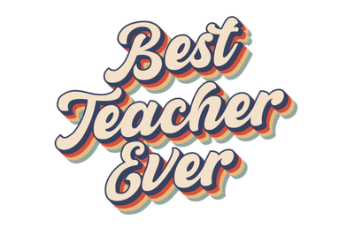 Retro best teacher ever PNG Design