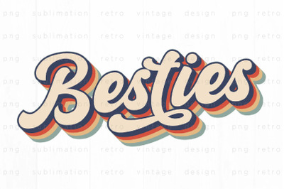 Retro Besties PNG Design