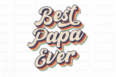 Retro best papa ever PNG Design