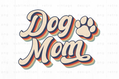 Retro Dog Mom PNG Design