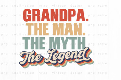 Retro Grandpa the legend PNG Design